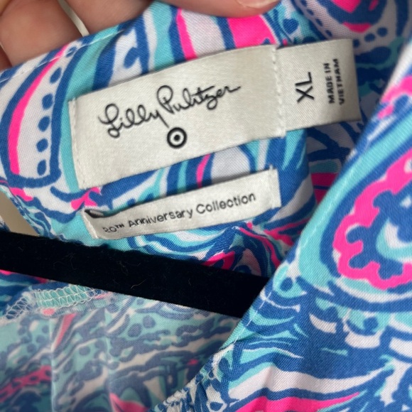 Lilly Pulitzer Blue and Pink Tropical Maxi One Piece - Picture 3 of 9